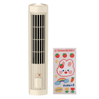 Tower Fan USB Charging Portable Air Conditioner 1200mAh Electric Vertical Fan Wireless Desk Fan for Home Bedroom