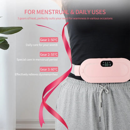 Wireless Abdominal Heating Massager Pad Relieve Menstrual Pain Warm Lady Uterus Belt Hot Compress Waist Back Vibrating Artifact