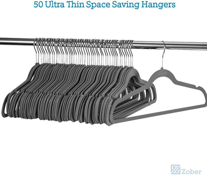 50/SET Velvet Hangers Shirt Clothes Drying Rack Wardrobe organizer And storage For Coats Pants Dress Rack Balcony Home Accessory