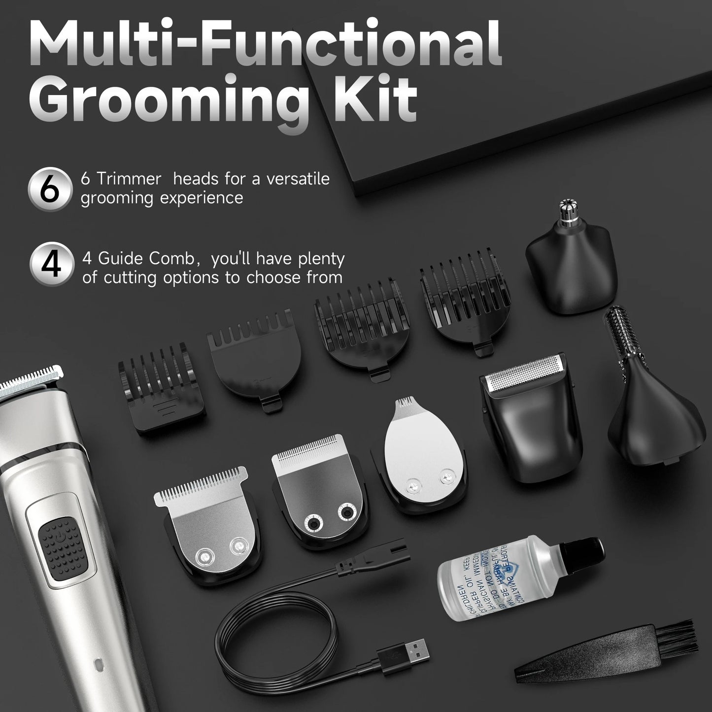 Electric Hair Clippers Shaver For Men's Razor Hair Cutting Trimmer kits Multifunctional Nose Hair Trimmer 5 In 1 Professional