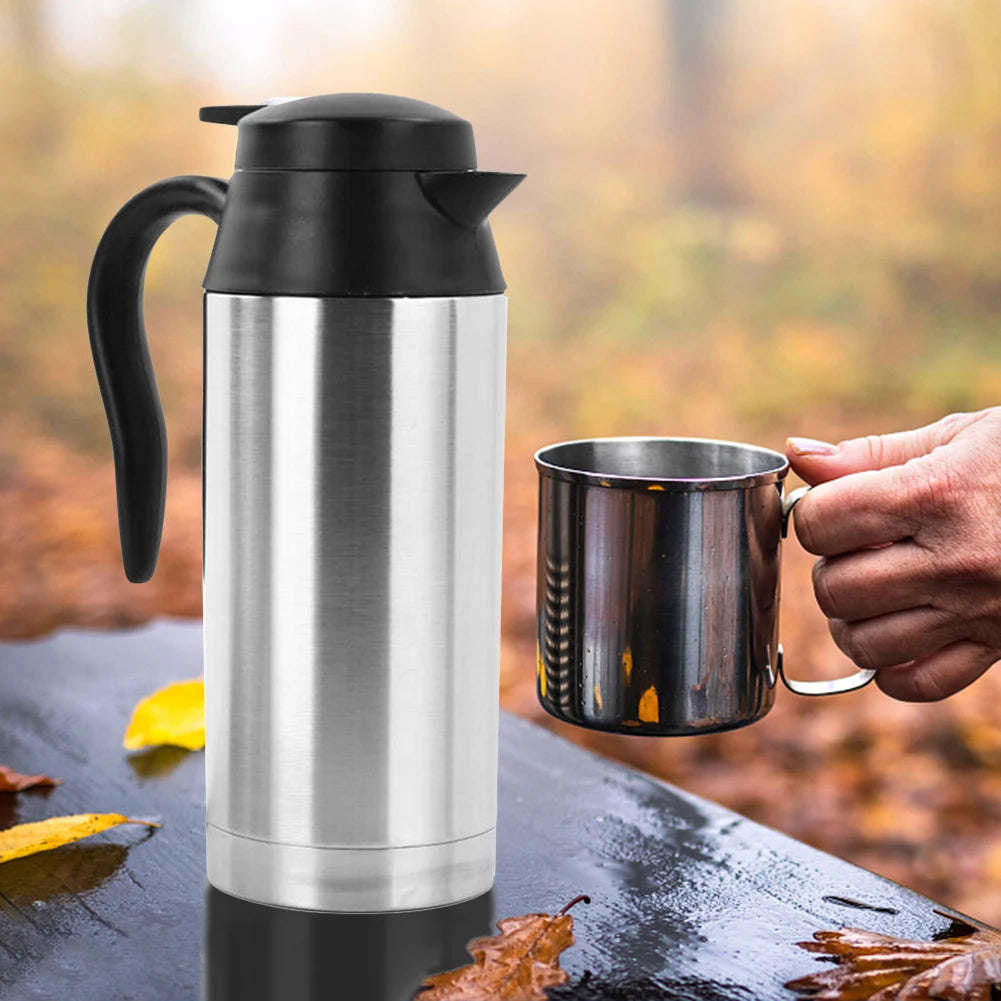 750ML Travel Electric Kettle Car Hot Kettle Car Truck Water Heater Large Capacity 12V/24V Auto Shut Off Fast Boiling ﻿