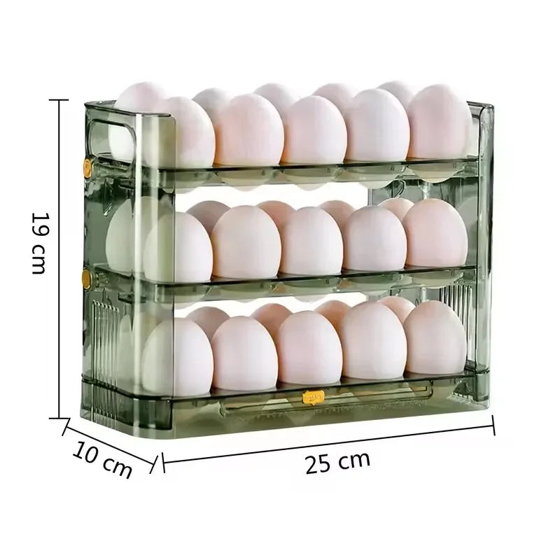 30 Grids Egg Refrigerator  Box Reversible Carton  Kitchen Tray Multi-layer Rack Organizer Timing Holder Container Bin