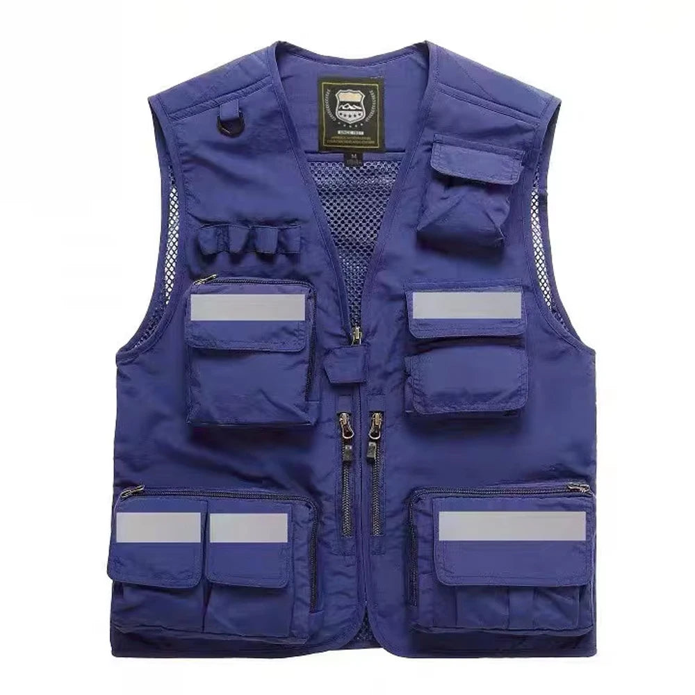 Reflective Vest Emergency Firefighter Volunteer Road Rescue Outdoor Breathable Mesh High Visibility Safety Waistcoat Workwear