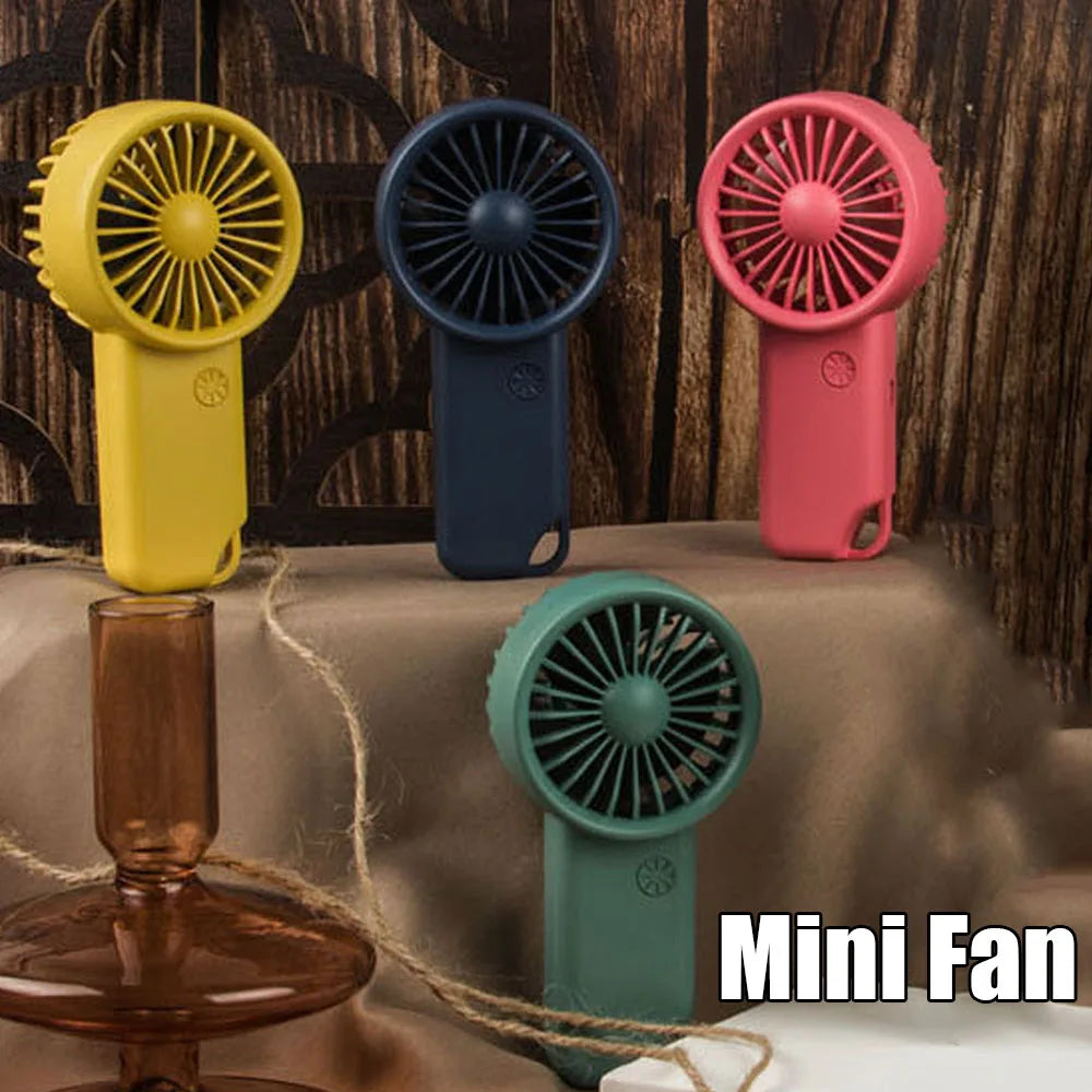 Portable Mini Fan Rechargeable USB Charging Handheld Fan Built-in 500mAh Battery 3 Speed Power for Outdoor Office Sports Travel