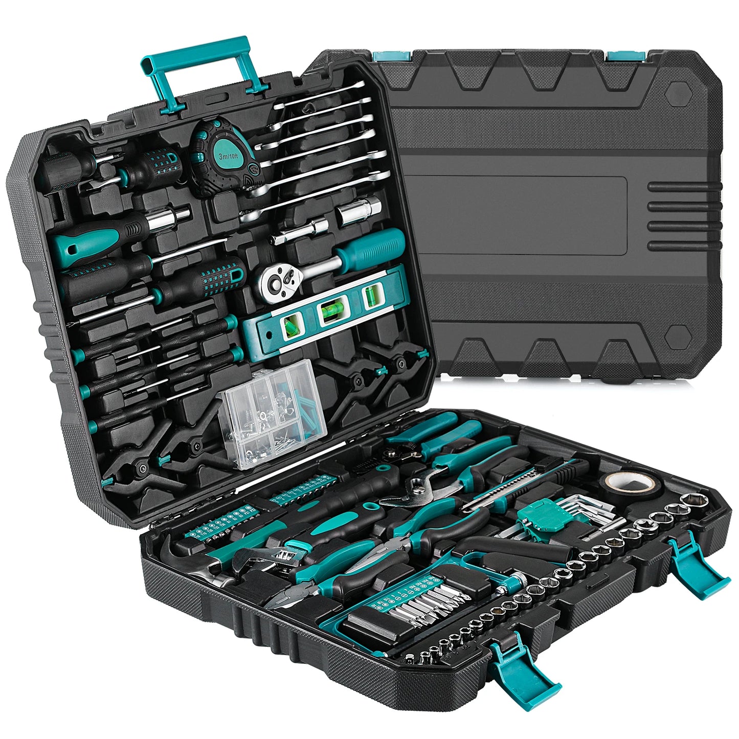 198 Piece Tool Box, Hand Tool Set, Ratchet Socket Tool Set, Screwdriver Set, Home Car Repair Tool, Universal