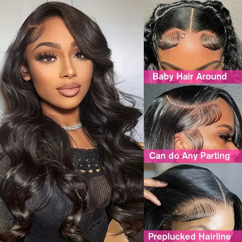 13x4 Body Wave HD Transparent Lace Front 100% Human Hair Wig 30 38 Inch 13x6 Frontal Wig Brazilian PrePlucked Remy Fast shipping