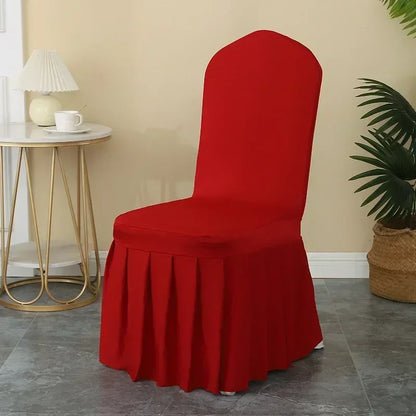 5/10/50/100pcs Pleated skirt Spandex Chair Cover Hotel Banquet Party Events Wedding Decoration Dining Room Seat Protector Covers