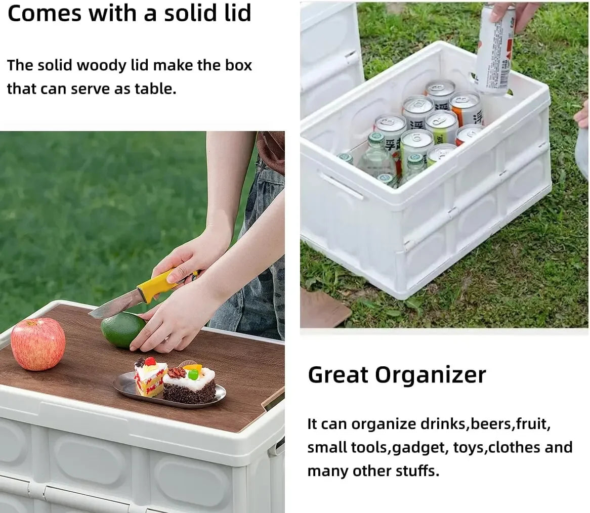 1 Outdoor Camping Storage Box With Handle, 15L Foldable Storage Box, Portable Camping And Picnic Storage Box, Car Luggage