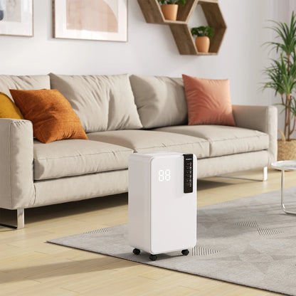 White 16L Dehumidifier with Wheels and WiFi