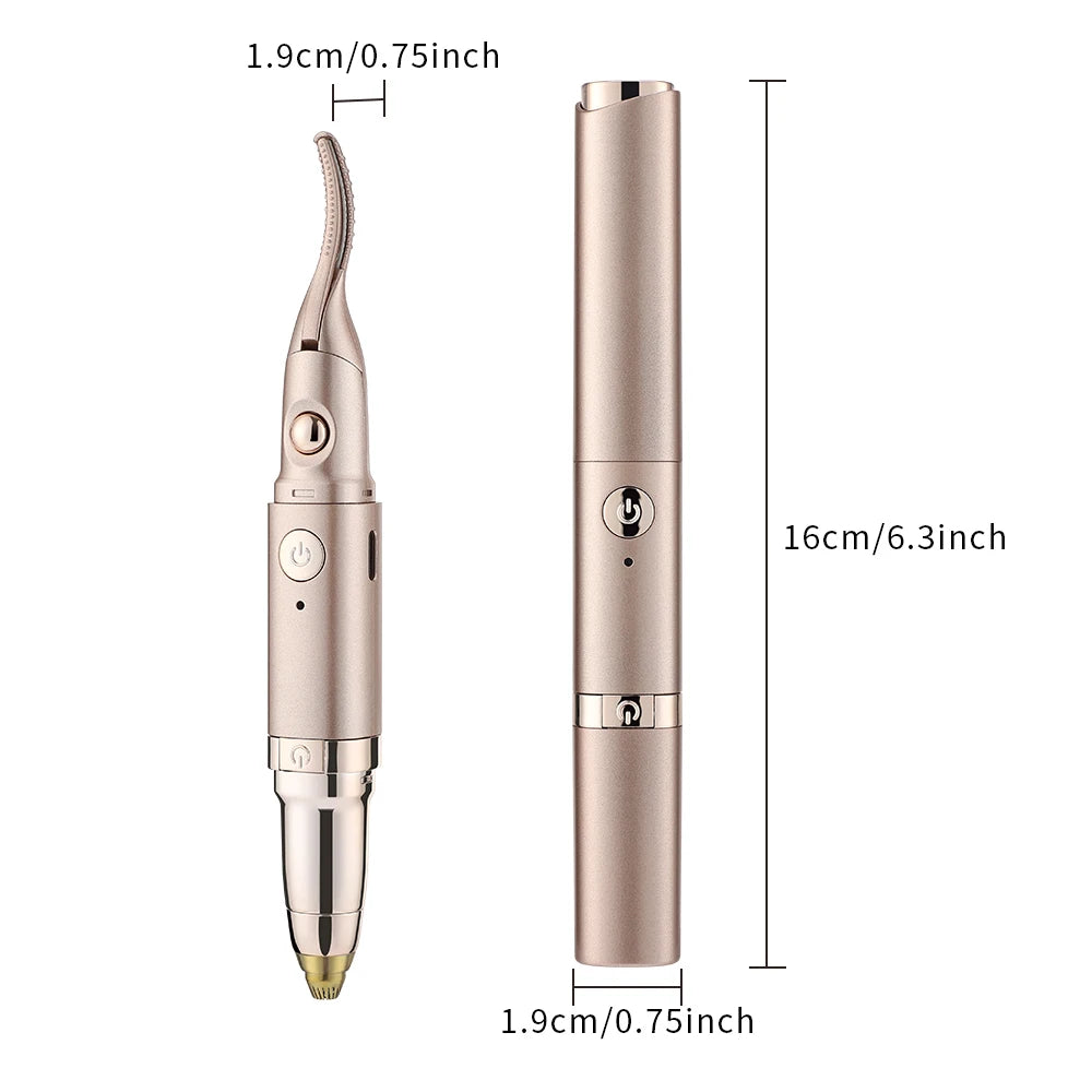 Heating Eyelash Curler Multifunctional 2-in-1 Electric Eyelash Curler And Eyebrow Trimmer Eyebrow Shaver Ear Nose Hair Trimmer