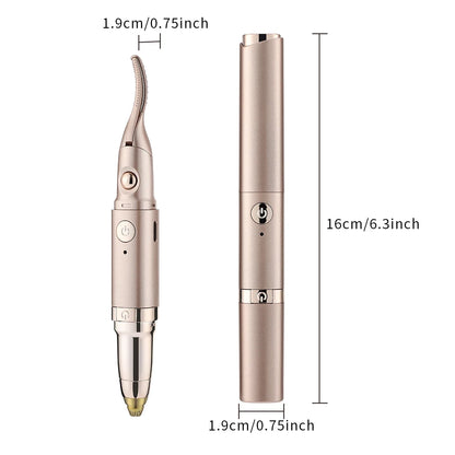 Heating Eyelash Curler Multifunctional 2-in-1 Electric Eyelash Curler And Eyebrow Trimmer Eyebrow Shaver Ear Nose Hair Trimmer