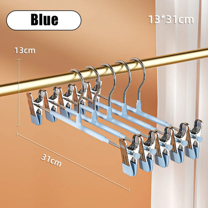 5-10pcs Clothes Rack With Adjustable Clip Anti-Slip Metal Windproof Clothes Hanger Pants Jacket Skirt Clip Closet organizer