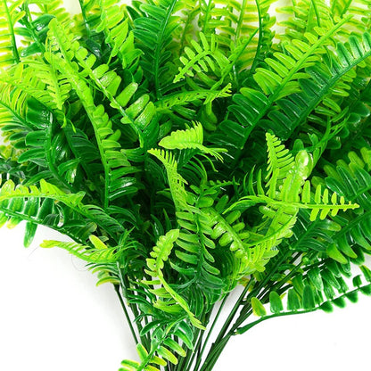 4 件 Artificial Boston Fern Plants Realistic Fake Ferns Uv Resistant Bush Plants Reusable Faux Shrubs Greenery 13.78Inch Plastic