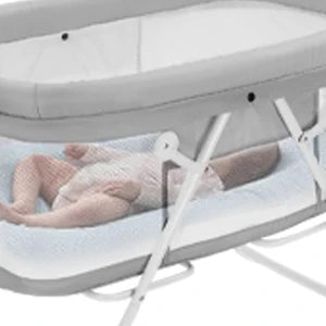 UBRAVOO Baby 2 in 1 Cribs and Cradles, Easy Folding Travel Cot with Mattress Multifunction Bedside Rocking for Newborn