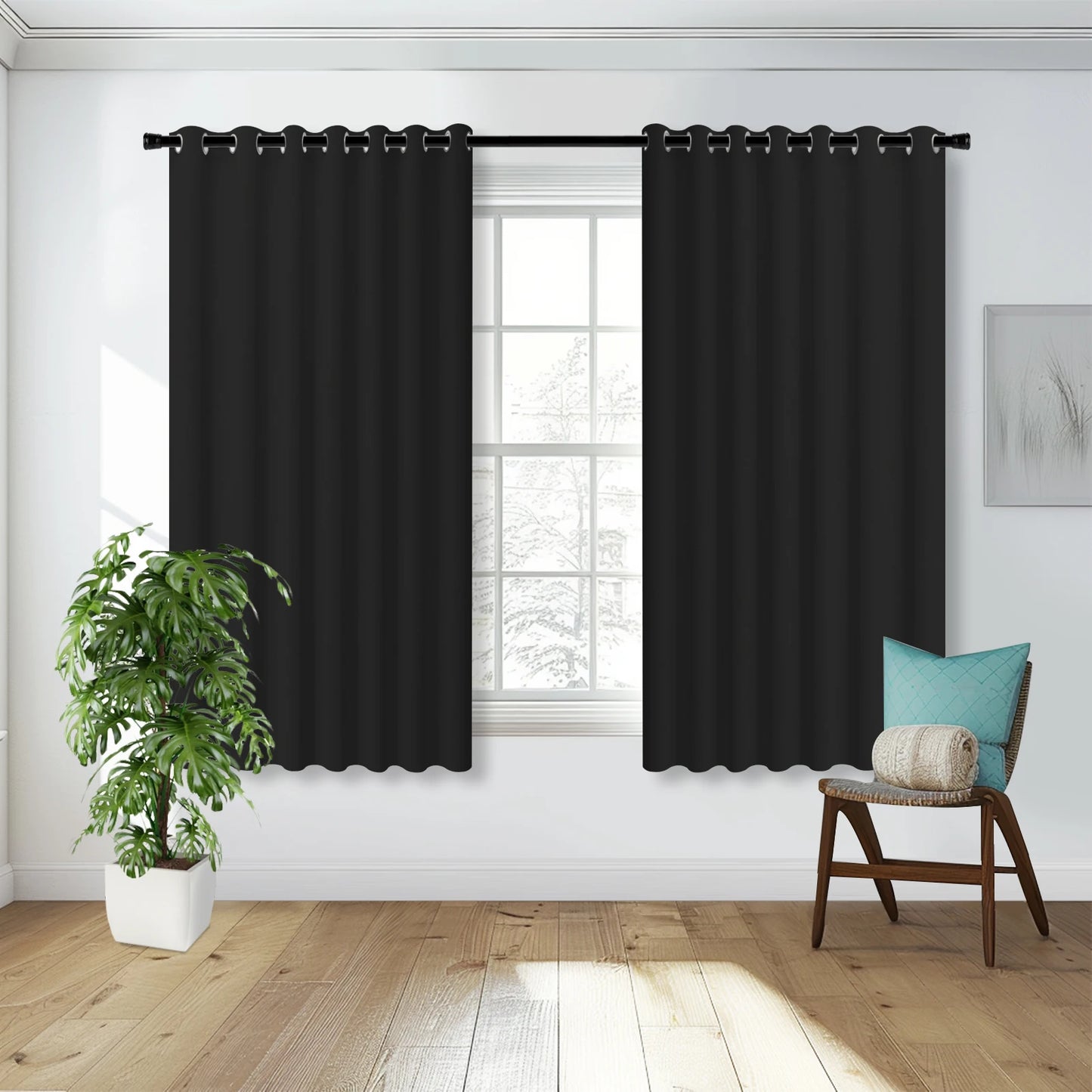 1PC Blackout Curtains Full Shading Solid Thermal Insulated Grommet Window Drapes  for Bedroom Living room Office Meetingroom