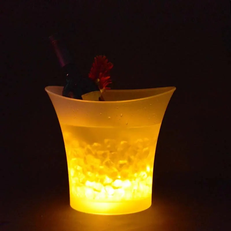 5L 6 Color LED Ice Bucket Waterproof Plastic Light Up Champagne Beer Buckets For Bars Nightclubs Night Party