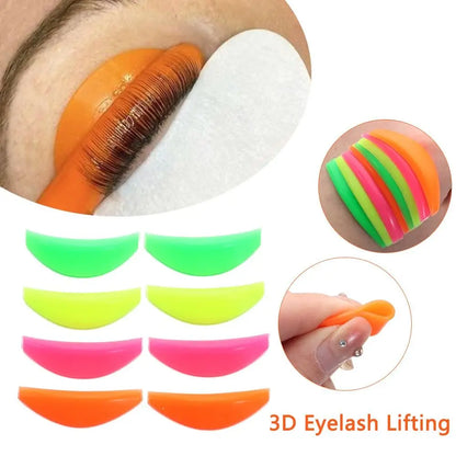 4 Pairs Eyelash Lift Perm Pads Kit Silicone Eye Curler Rods Tool Recycling Lashes Rods Shield 3D Eyelash Lifting Applicator Tool