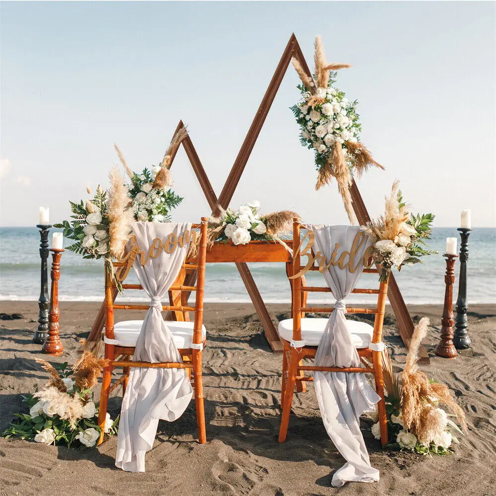 2 Pack Triangle Wooden Wedding Arch Oversized Ceremony Archway Backdrop Frame Background Flower Balloon Banquet Archway