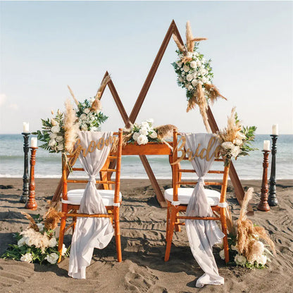 2 Pack Triangle Wooden Wedding Arch Oversized Ceremony Archway Backdrop Frame Background Flower Balloon Banquet Archway