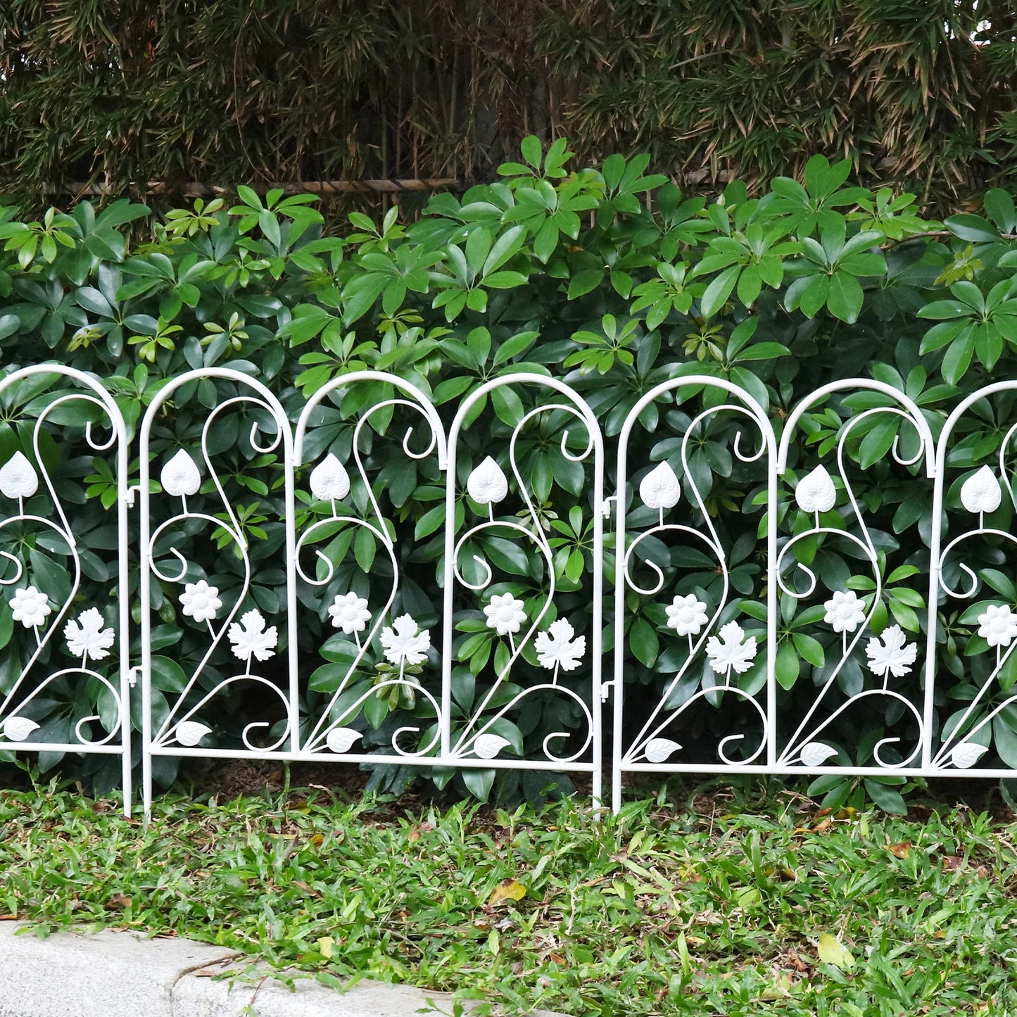 Rustproof Metal Garden Fence Panels, Border Edge, Flower Bed, Animal Dog Barrier, Border Edge, 32in x 10ft, 5 Pack