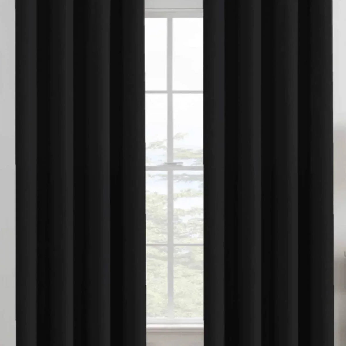 1PC Black High Blackout Curtains for Bedroom and Living Room