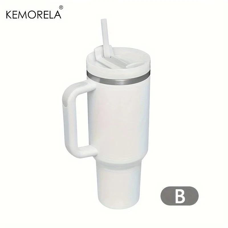 1200ML 304 Stainless Steel Insulated Water Bottle Thermal Coffee Car Cup Cold Hot Mugs Vacuum Flask With Handle Straw For Sport