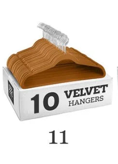 Velvet Non-Slip Hangers 10 Pack Gray Flocking Multifunctional Anti Slip Clothes Hanger Wrinkle Resistant Adult Plastic