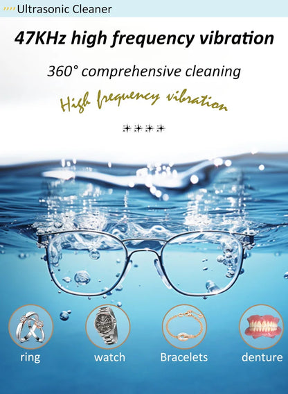 Ultrasonic Glasses Ultrasonic Cleaner Cleanser High Frequency Ultrasound Cleaning Bath For Glasses Jewelry Ultra Sonic Cleaner