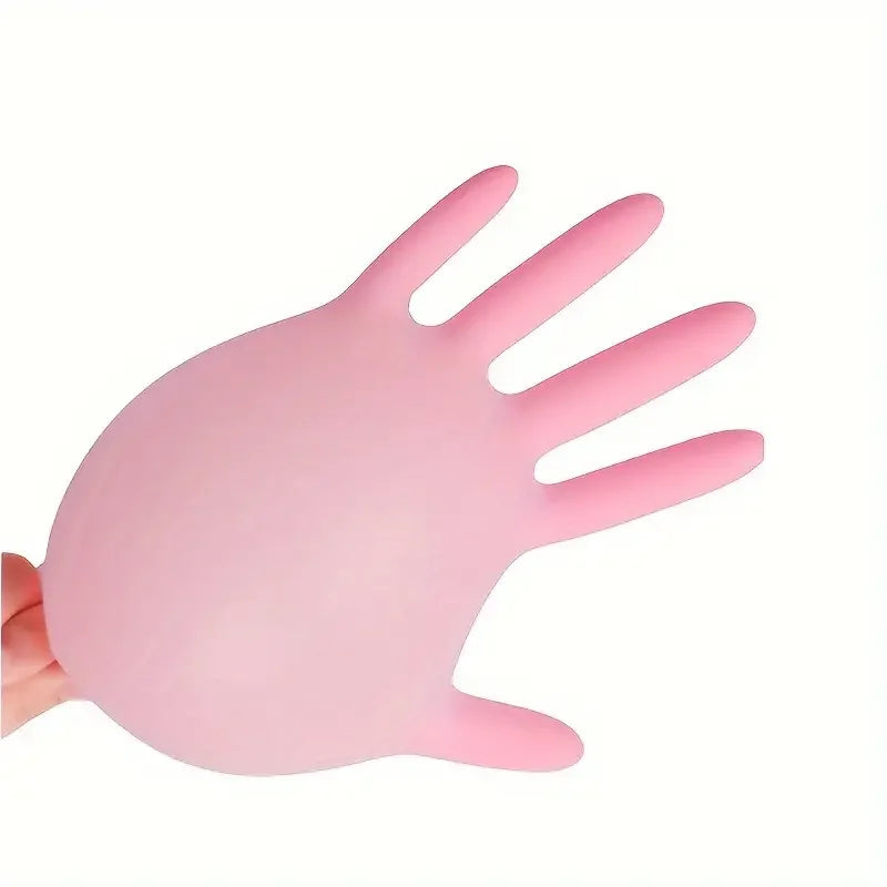 20/50/100PCS Pink Nitrile Gloves Disposable Powder & Latex Free Kitchen Gloves Women Beauty Salon Cooking Tattoo Hair Dye Gloves