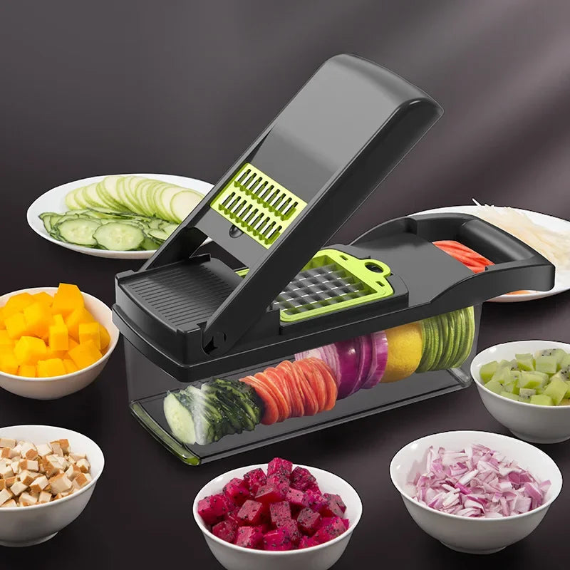 14/16 in 1 Multifunctional Kitchen Artifact Vegetable Cutter Dicer Shredder Grater Slicer Household Kitchen Supplies