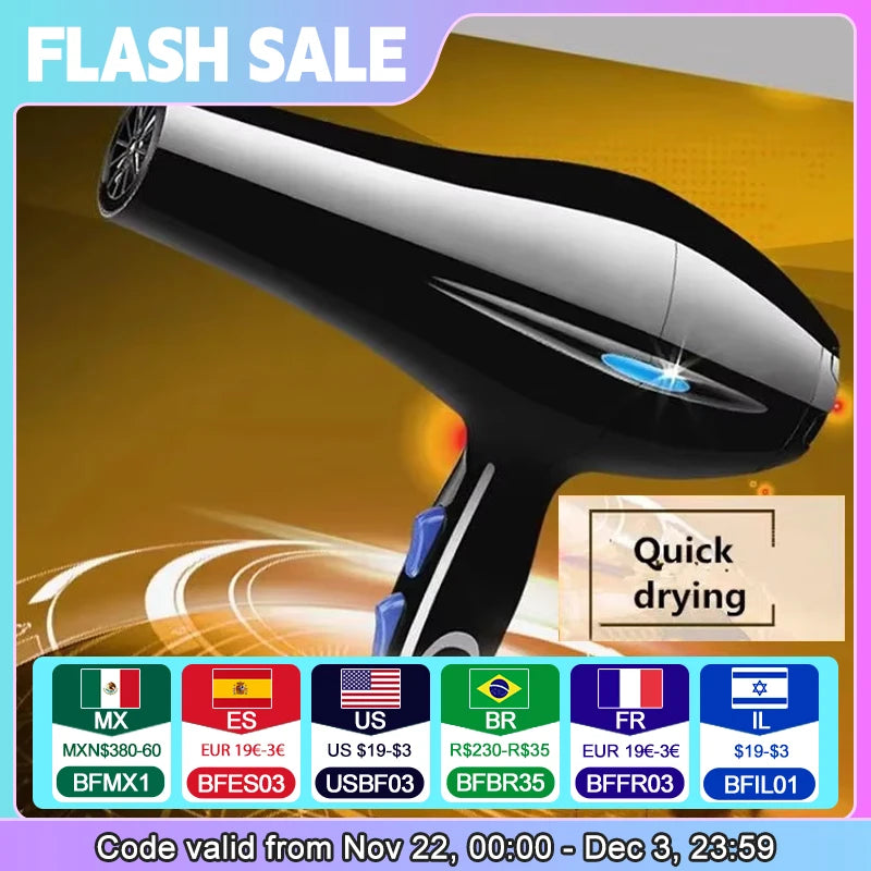 Negative Ion Hair Dryer Constant Temperature Hair Care without Hurting Hair Light and Portable Essential for Home and Travel