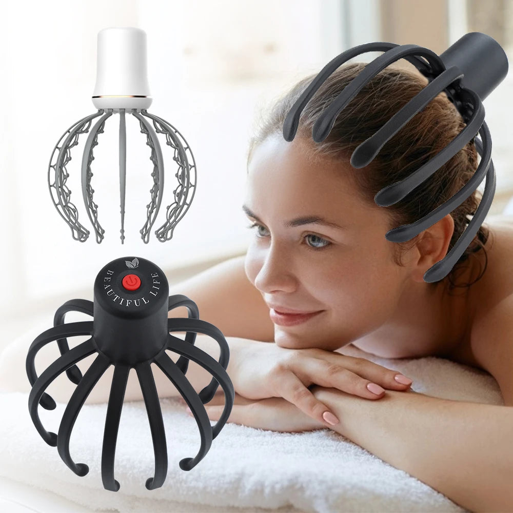 Electric Head Massager for Head Therapeutic Pain Relief 3D Stimulation Vibration Acupoint Relax Claw Scalp Massager Rechargeable