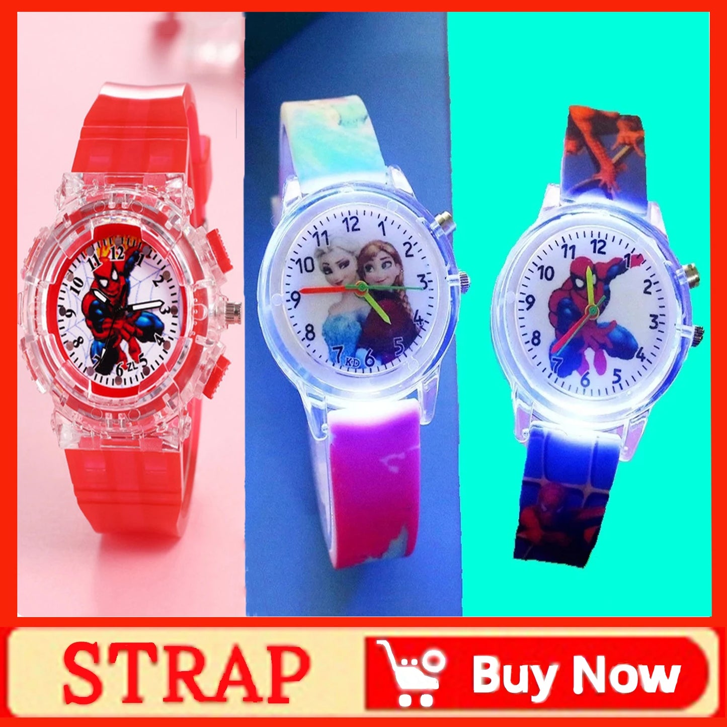 Pokemon Ninja Turtles Children's Watch Anime Character Luminous Bracelet LED Touch Waterproof Sports Kids Watches Gifts Toys