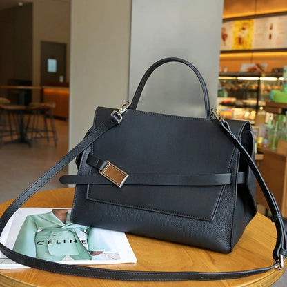 2024 high quality leather tote bags women square handbags luxury designer commuter shoulder crossbody bag large capacity