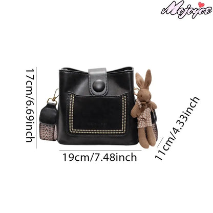 2025 Women's PU Leather Bucket Bags with Inner Pocket Large Capacity Crossbody Bags Luxury Designer Handbag Zipper Shoulder Bags