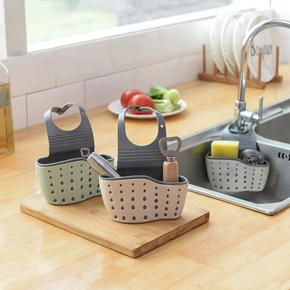 Sink Caddy Sponge Holder,Kitchen Sink Storage,Hanging Bag Basket Organizer for Sponges Soaps ,Cleaning Brushes Sink Accessories