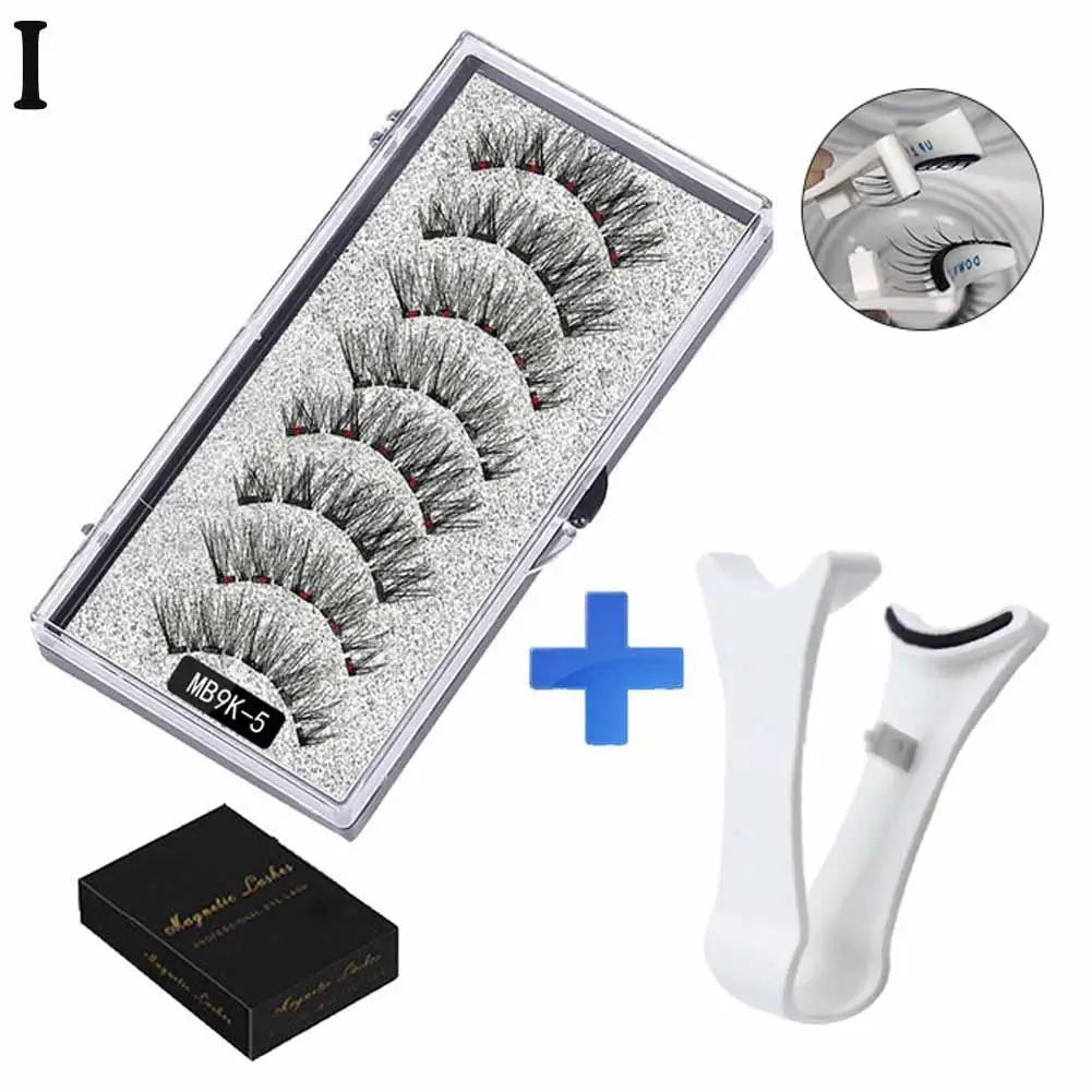 3D Natural Magnetic Eyelashes,With 5 Magnetic Lashes Shipping Box Eyelashes Handmade False Gift Reusable Support Drop Magne T6N2