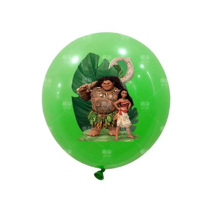 10Pcs 12inch Disney Moana Latex Balloons Happy Birthday Party Decorations Moana Maui Party Supplies For Kids Baby Shower