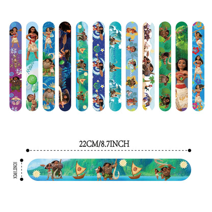 12/24/36pcs Moana 2 Snap Bracelets Party Favor Gifts Goodie Bag Fillers Simia Slap Bracelets Wristbands for Kids Birthday Party