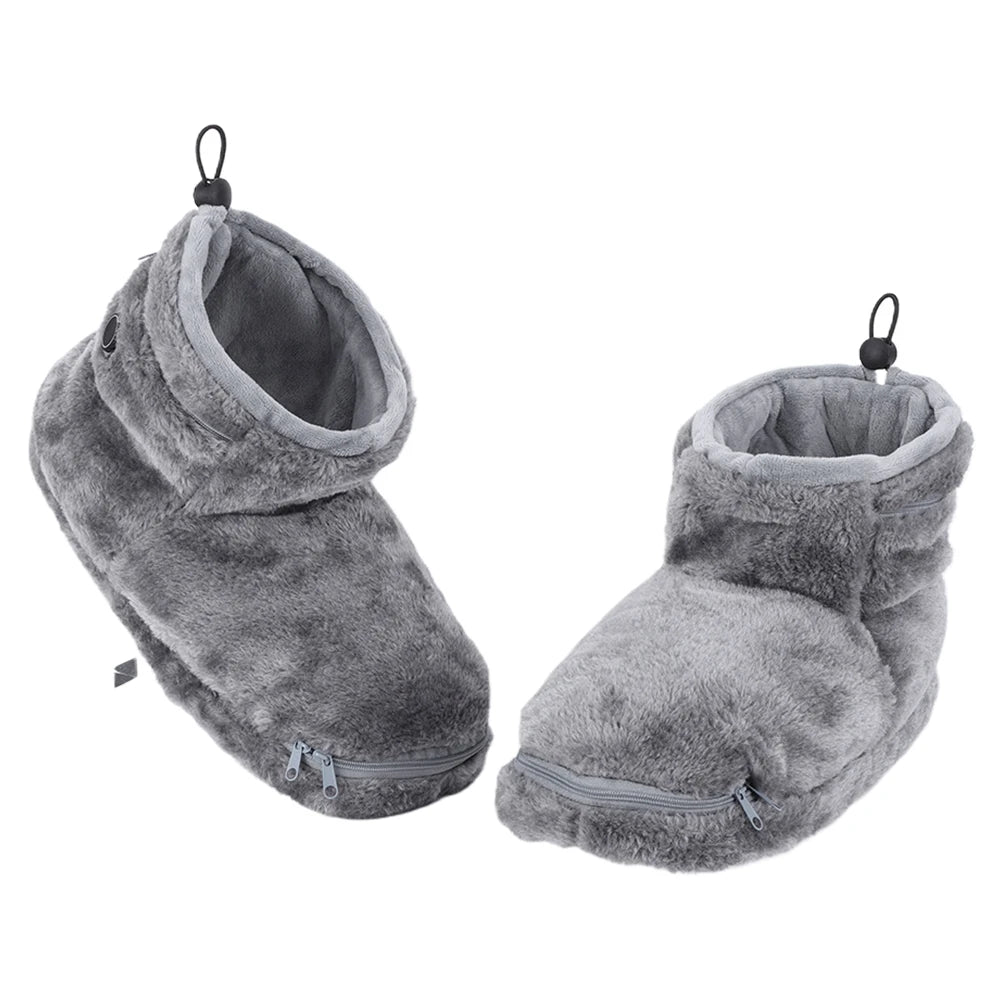 USB Heater Foot Shoes Winter Warm Snow Boots Comfortable Plush Warm Electric Slippers Feet Heated Shoes for Women Men