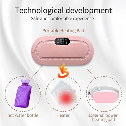 Portable Cordless Heating Pad Electric Smart Warm Palace Belt Device Portable Fast Heating Belly Wrap Belt for Women and Girl