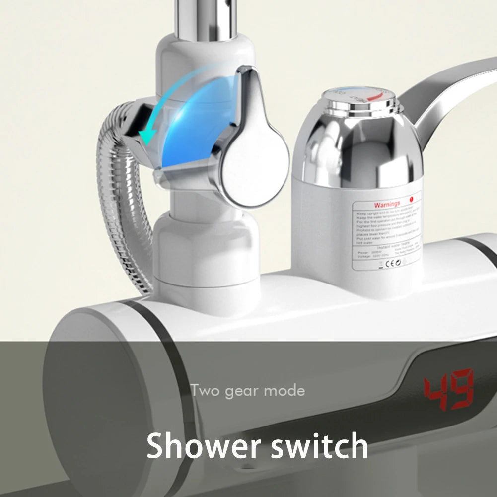 Digital Display 220V Kitchen Bathroom Tankless Electric Hot Water Faucet Heater