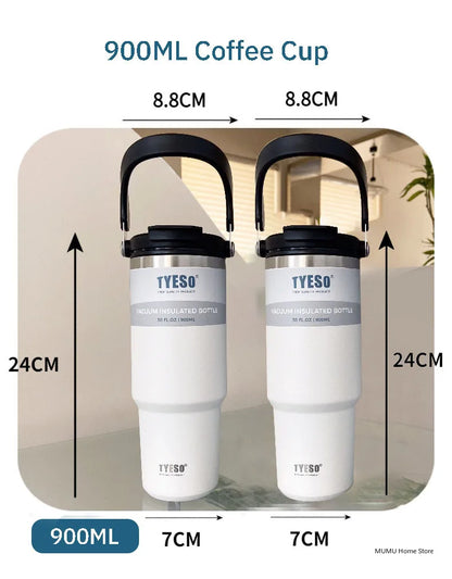 Tyeso Tumbler Coffee Cup Stainless Steel Vacuum Thermal Insulated Mug Large Capacity Double Drink Car Water Bottle Travel Mug