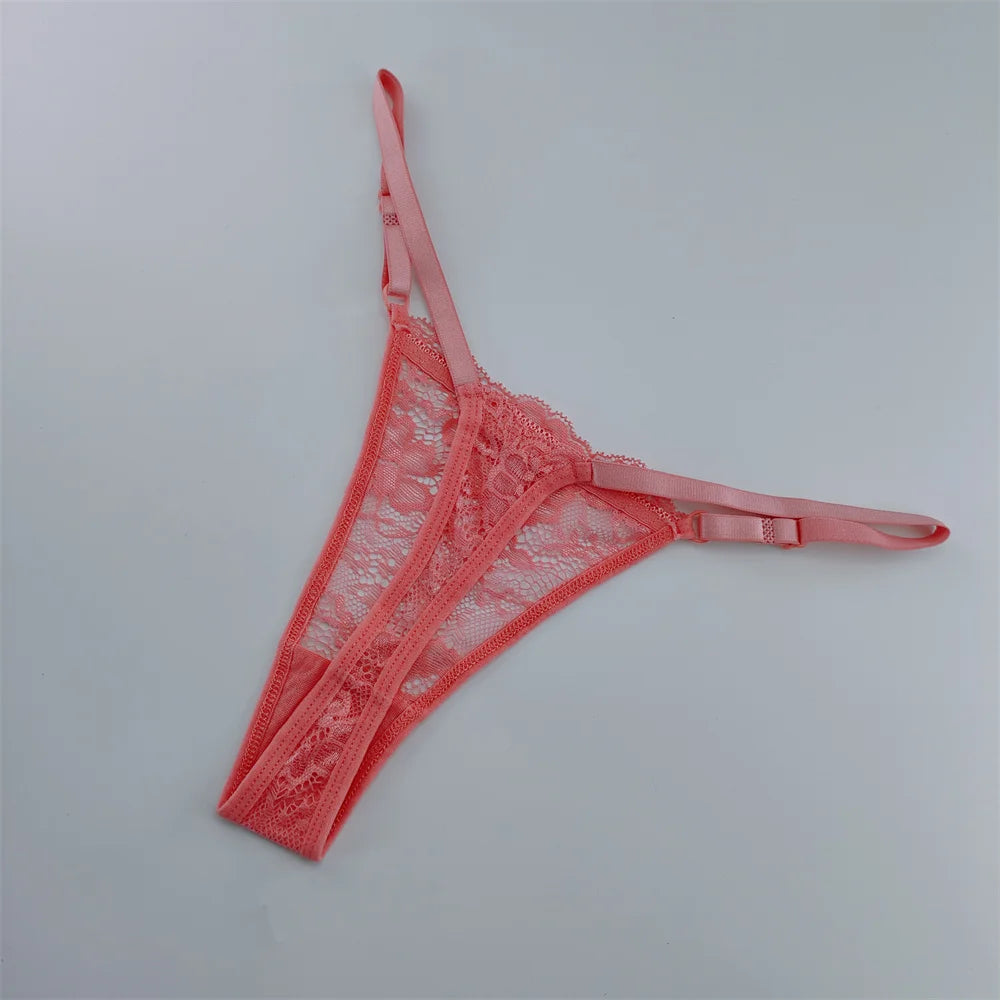 3Pcs Lace Thongs Women Lace Low Waist Panties Sexy Transparent Underwear Fashion Breathable G-string Ladies Intimates Lingerie