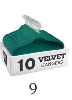 Velvet Non-Slip Hanger 10 Pieces Flocking Multifunctional Anti-Slip Clothes Hangers Wrinkle Resistant Adult Plastic Hanger Stand