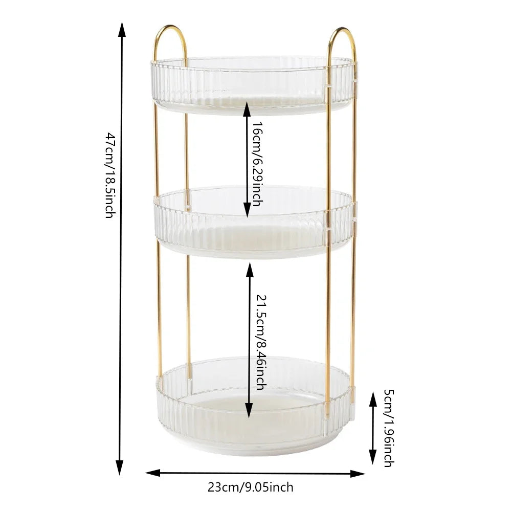 360 Rotating Makeup Organizer for Vanity Bathroom Countertop Organizer Perfume Organizer Skincare Dresser Make Up Holder Rack