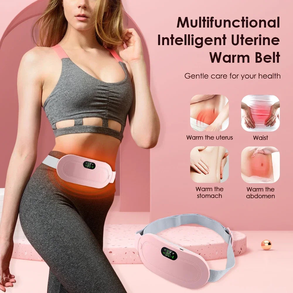 Abdominal Massager Menstrual Heating Pad Warm Uterine Belt Body Vibration Abdomen Electric Hot Compress Heating Palace Treasure