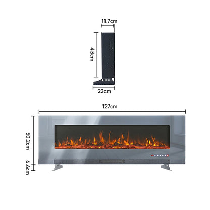 KOMORE Recessed/Wall Mounted Electric Fireplace 12 Flame Colors, Overheating Protection,1800W, 50&60&72 Inch