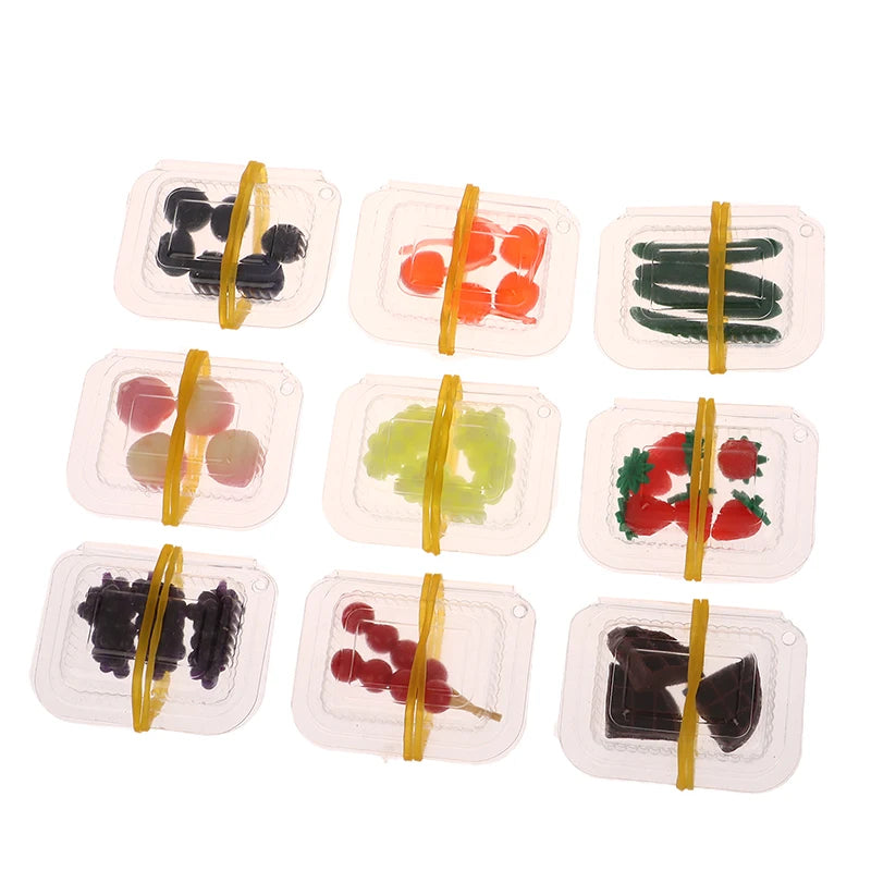 1Set Mini Fruit Model With Box Miniature Simulation Dolls House Furniture Model DIY Accessories Home Ornament Toy