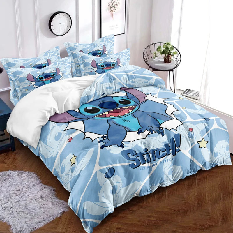 1 cartoon cute Stitch digital printed brushed down duvet cover,bedroom down comforter cover，bedding(No pillowcases，no quilt)